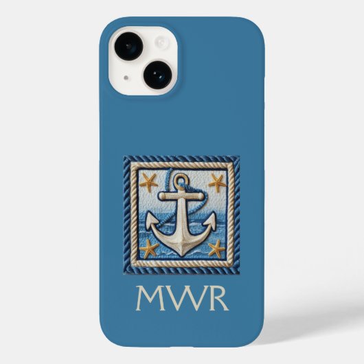 Verankerde Stijl: Aangepaste Monogram Anker Telefo Case-Mate iPhone Case (Achterkant)