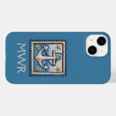 Verankerde Stijl: Aangepaste Monogram Anker Telefo Case-Mate iPhone Case (Achterkant (horizontaal))