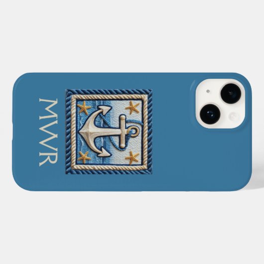 Verankerde Stijl: Aangepaste Monogram Anker Telefo Case-Mate iPhone Case (Achterkant (horizontaal))
