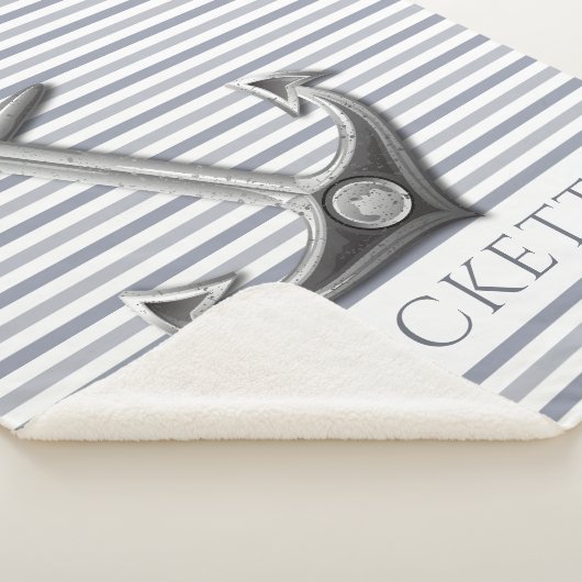 Verankerde strepen sherpa deken (3/4)