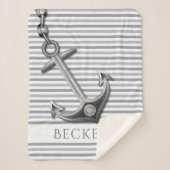 Verankerde strepen sherpa deken (Voorkant)