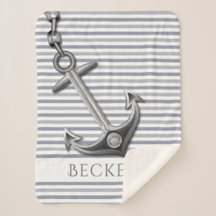 Verankerde strepen sherpa deken