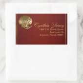 Verankerde zeeschelp nautisch | Bourgogne Rechthoekige Sticker (Tas)