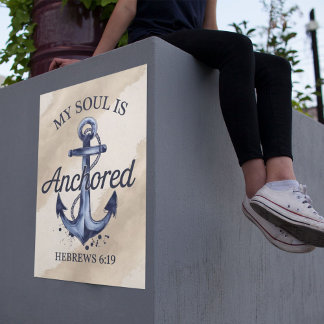 Verankerde ziel Hebreeën 6:19 Bijbelvers Poster