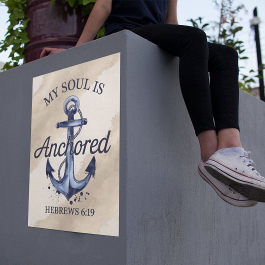 Verankerde ziel Hebreeën 6:19 Bijbelvers Poster