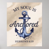 Verankerde ziel Hebreeën 6:19 Bijbelvers Poster (Voorkant)