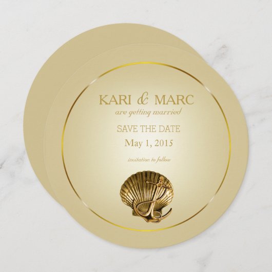 Verankerde zoekopdracht Opslaan Datum | ecru en go Kaart (Voorkant / Achterkant)