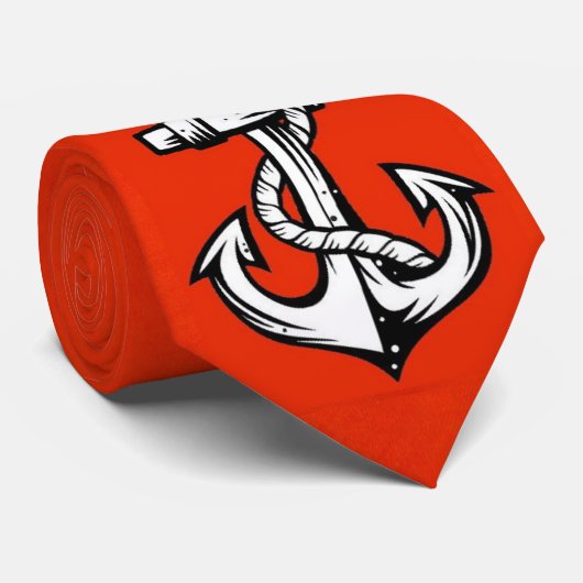 verankering op rood stropdas (Opgerold)