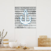 verankering op verouderde strepen poster (Keuken)