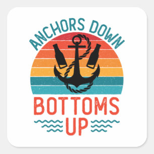 Verankeringspunten onderaan Boating Drink Vierkante Sticker
