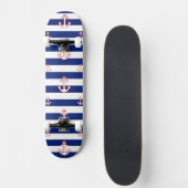 Verankers op het Nautisch Patroon van Stripes Persoonlijk Skateboard (Voorkant)