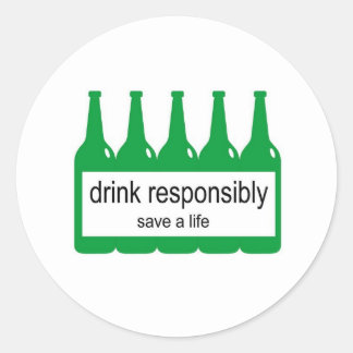 Verantwoord Drinken - Red een leven Ronde Sticker