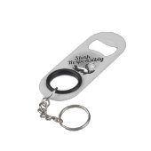 Verantwoordelijk blijven sleutelhanger flessenopener (Achterkant Gekanteld)