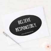 "Verantwoordelijk geloven" bumpersticker Ovale Sticker (Envelop)