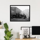 Verantwoordelijk personeel van een spoorwagen 1863 poster (Thuiskantoor)