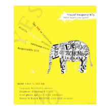 Verantwoordelijk Poster voor het behoud van olifan