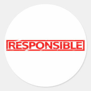 Verantwoordelijk stempel ronde sticker