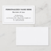 Verantwoordelijke barrière op de kaart van het rec visitekaartje (Voorkant / Achterkant)