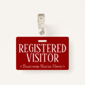 Verantwoordelijke "GEREGISTREERDE VISITOR"-badge Badge (Achterkant met clip)