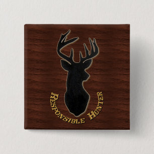 Verantwoordelijke Hunter Deer Pattern-Button Vierkante Button 5,1 Cm