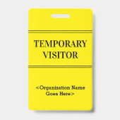 Verantwoordelijke "TIJDELIJKE VISITOR"-badge Badge (Back)