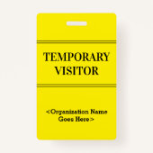 Verantwoordelijke "TIJDELIJKE VISITOR"-badge Badge (Achterkant)