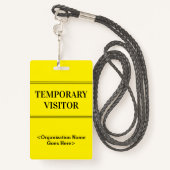 Verantwoordelijke "TIJDELIJKE VISITOR"-badge Badge (Achterkant met draagriem)