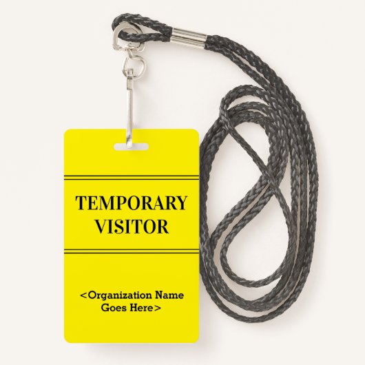 Verantwoordelijke "TIJDELIJKE VISITOR"-badge Badge (Voorkant met draagriem)