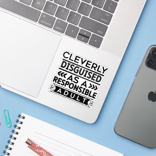 Verantwoordelijke volwassen vermomming vinyl sticker