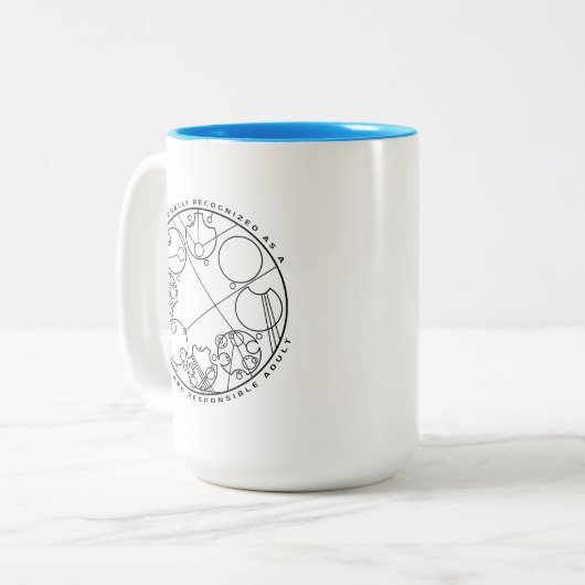 Verantwoordelijke volwassene - Circular Gallifreya Tweekleurige Koffiemok (Voorkant links)