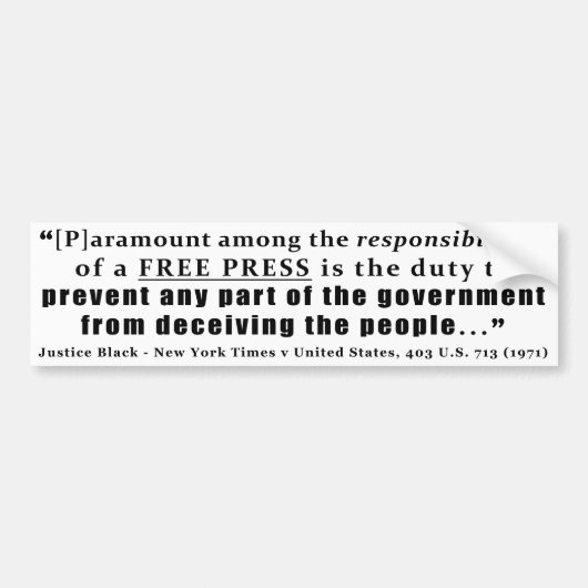 Verantwoordelijkheden van een Gratis prijsopgave v Bumpersticker (Voorkant)