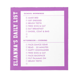 Verantwoordelijkheid die Klaar AM PM Checklist Kin Notitieblok