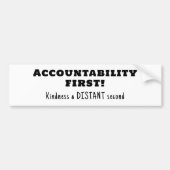 Verantwoording eerst, vriendelijkheid tweede bumpersticker (Voorkant)