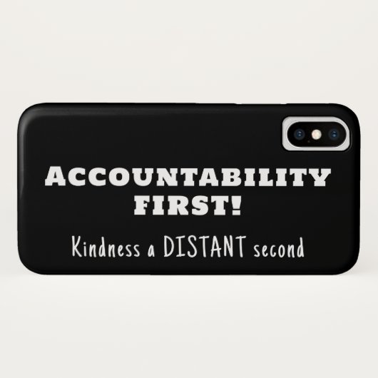 Verantwoording eerst, vriendelijkheid tweede Case-Mate iPhone case (Achterkant (horizontaal))