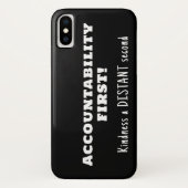Verantwoording eerst, vriendelijkheid tweede Case-Mate iPhone case (Achterkant)