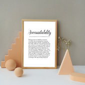 VERANTWOORDING Inspirerende Motivatie muurkunst Poster