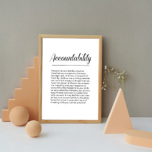 VERANTWOORDING Inspirerende Motivatie muurkunst Poster