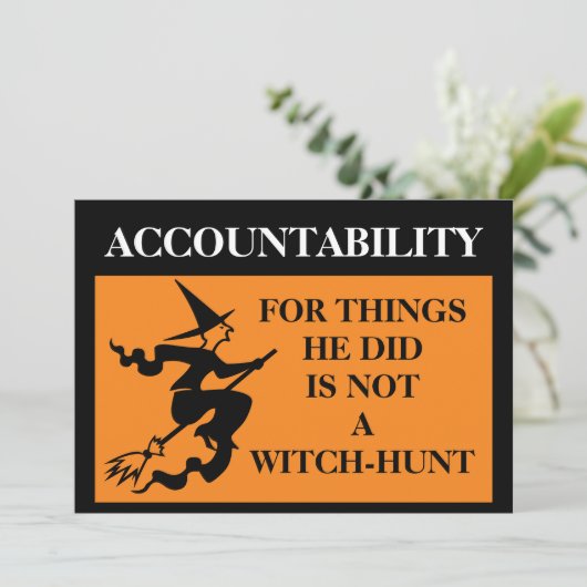 Verantwoording is geen heksenjacht op Trump Kaart (Staand voorkant)