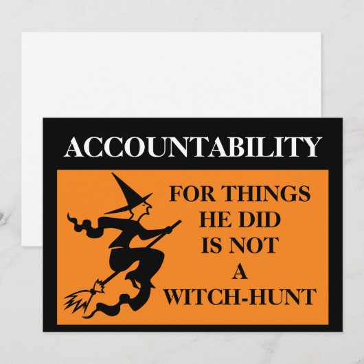 Verantwoording is geen heksenjacht op Trump Kaart (Voorkant / Achterkant)