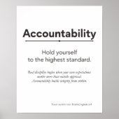 Verantwoording Quote Modern Werk Poster (Voorkant)