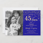 Veras 45ste verjaardag met foto saffier goud kaart (Voorkant)