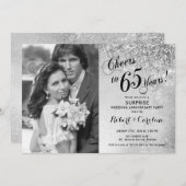 Veras 65ste verjaardag met foto - Zilver Kaart (Voorkant / Achterkant)