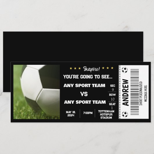 VERASSENDE VOETBALCADEAUBILJET KAART (Voorkant / Achterkant)