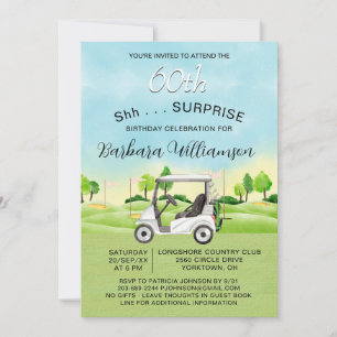VERASSING 60ste Verjaardagsfeest Damesgolfer Thema Kaart