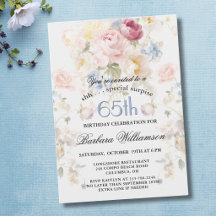 VERASSING Elegant Geschilderde Bloemen 65e Verjaar
