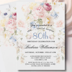VERASSING Elegant Geschilderde Bloemen 80ste Verja Kaart