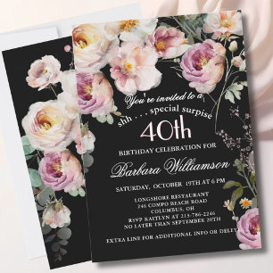 VERASSING Elegante Bloem 40e Verjaardagsfeestje Kaart