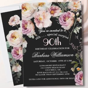 VERASSING Elegante Bloem 90ste Verjaardagsfeest Kaart