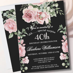 VERASSING Elegante Geschilderde Rozen 40 Verjaarda Kaart