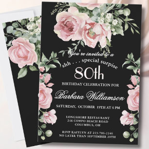 VERASSING Elegante Geschilderde Rozen 80 Verjaarda Kaart